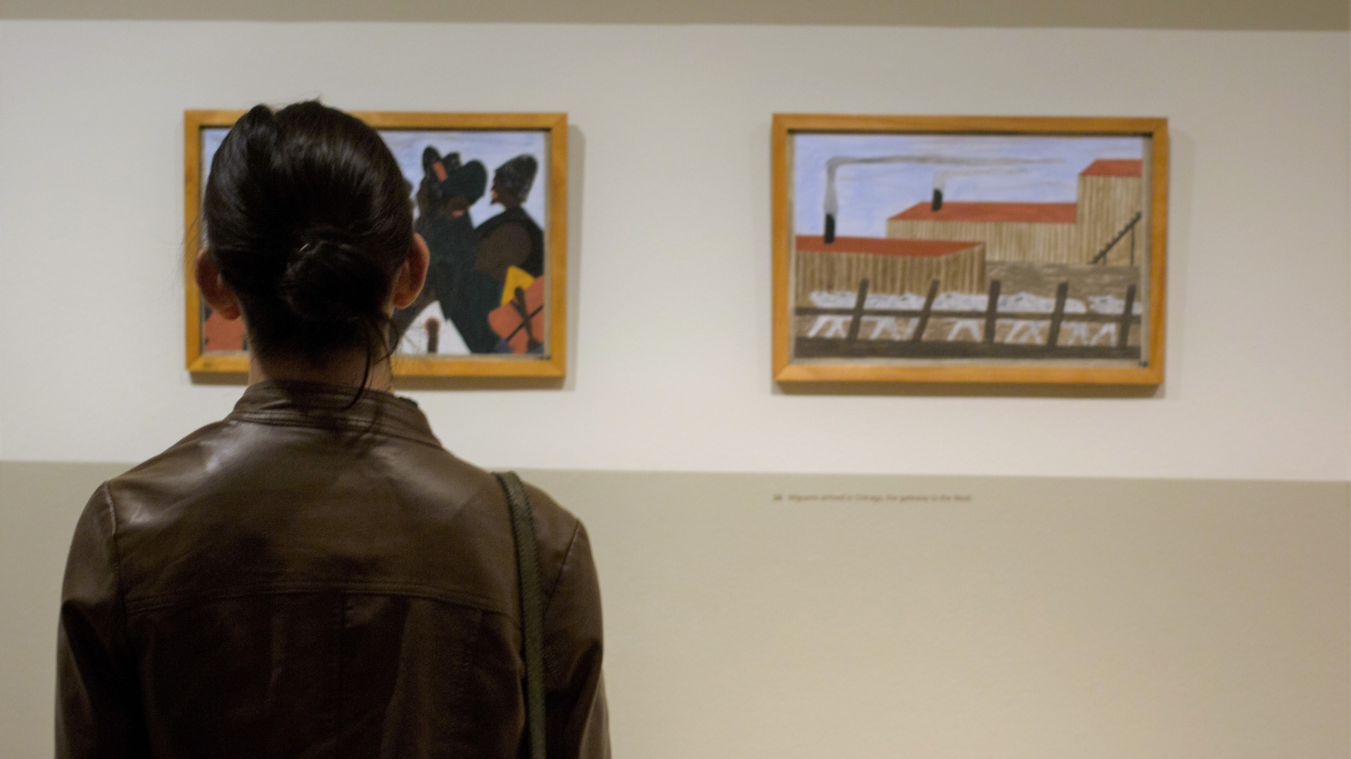 UMD student looking at art at the Phillips Collection.