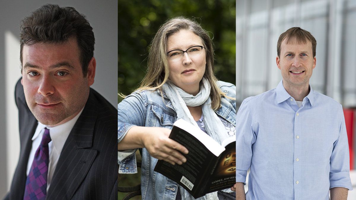 Photo of Bryan Bender, Dr. Kelsey Johnson, and Dr. Matthew Knight