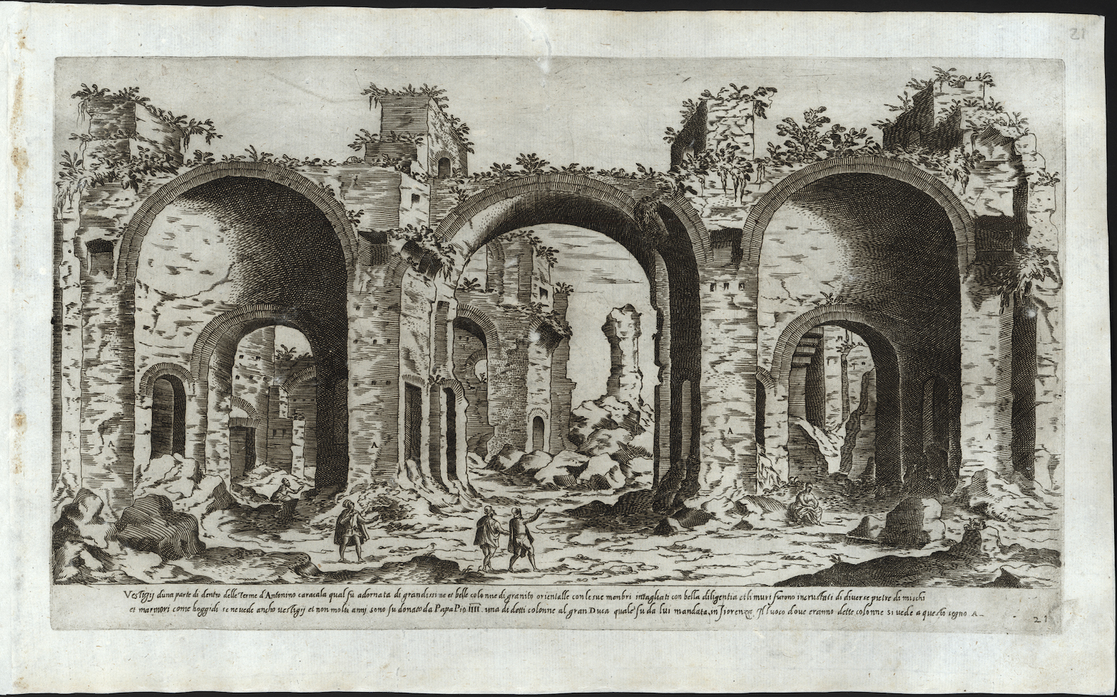 Drawing of the frigidarium of the Baths of Caracalla by Etienne Dupérac, 1575. 