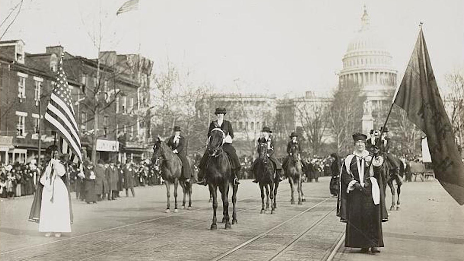 Image from Library of Congress of suffrage parade in 1913