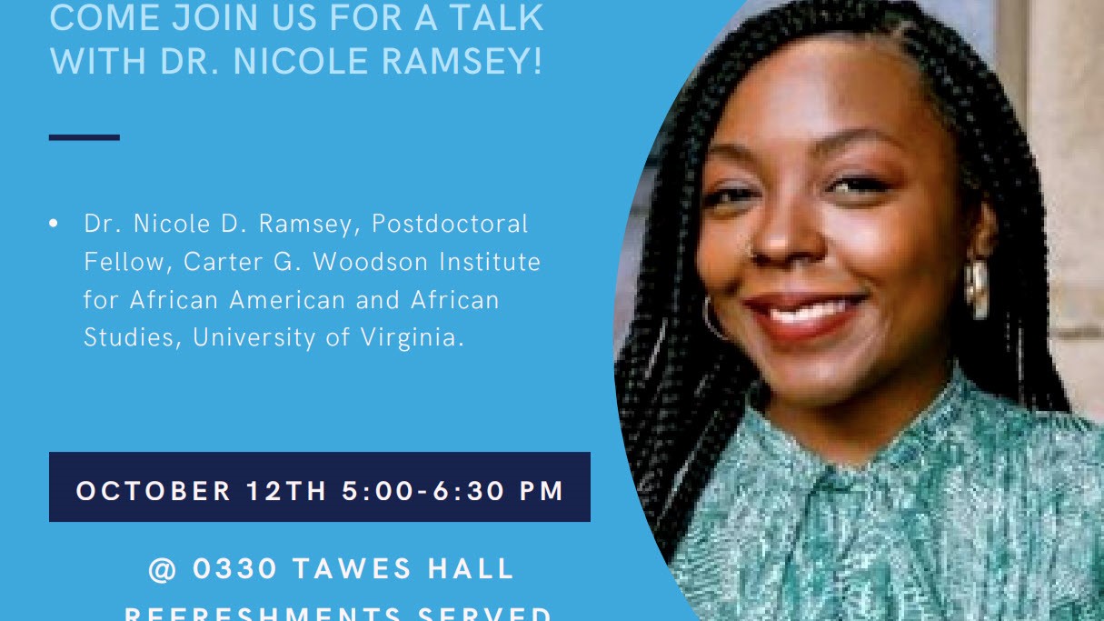 Dr. Nicole Ramsey event image, The Carter G. Woodson Institute, University of Virginia