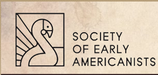 Society of Early Americanists (text) and logo line drawing swan