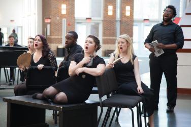 Maryland Opera students perform in The Clarice's Grand Pavilion.