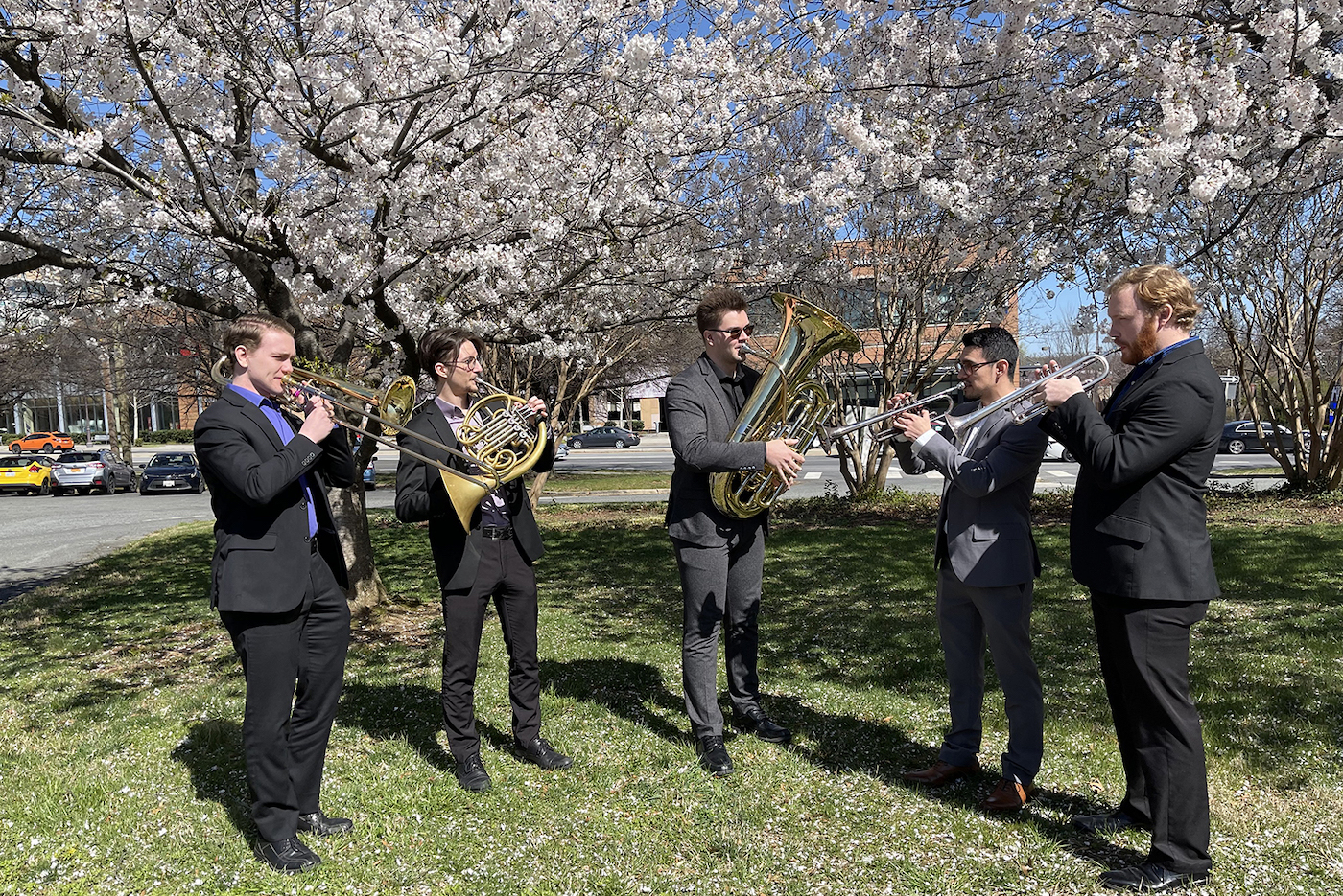 Members of the Terrapin Brass Quintet.