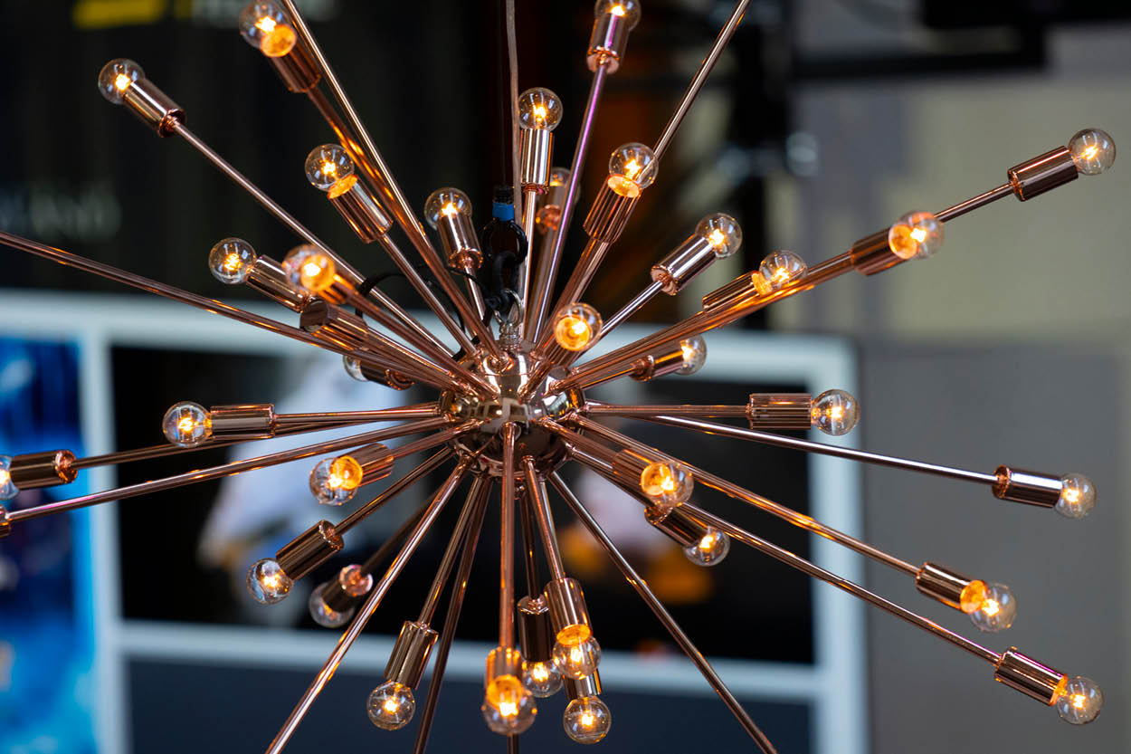 A light shaped like a star.