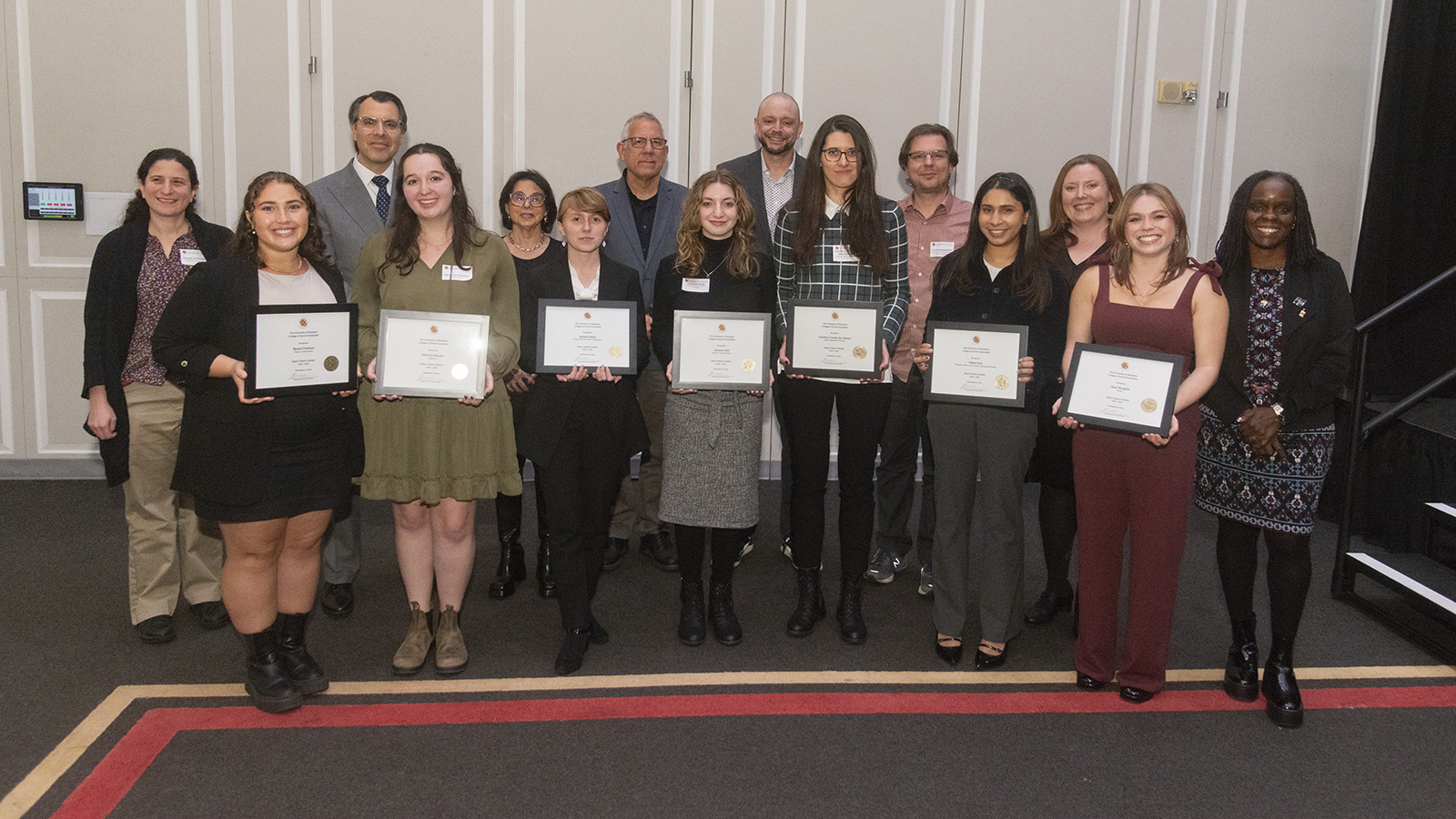 ARHU students pose with Dean Stephanie Shonekan 