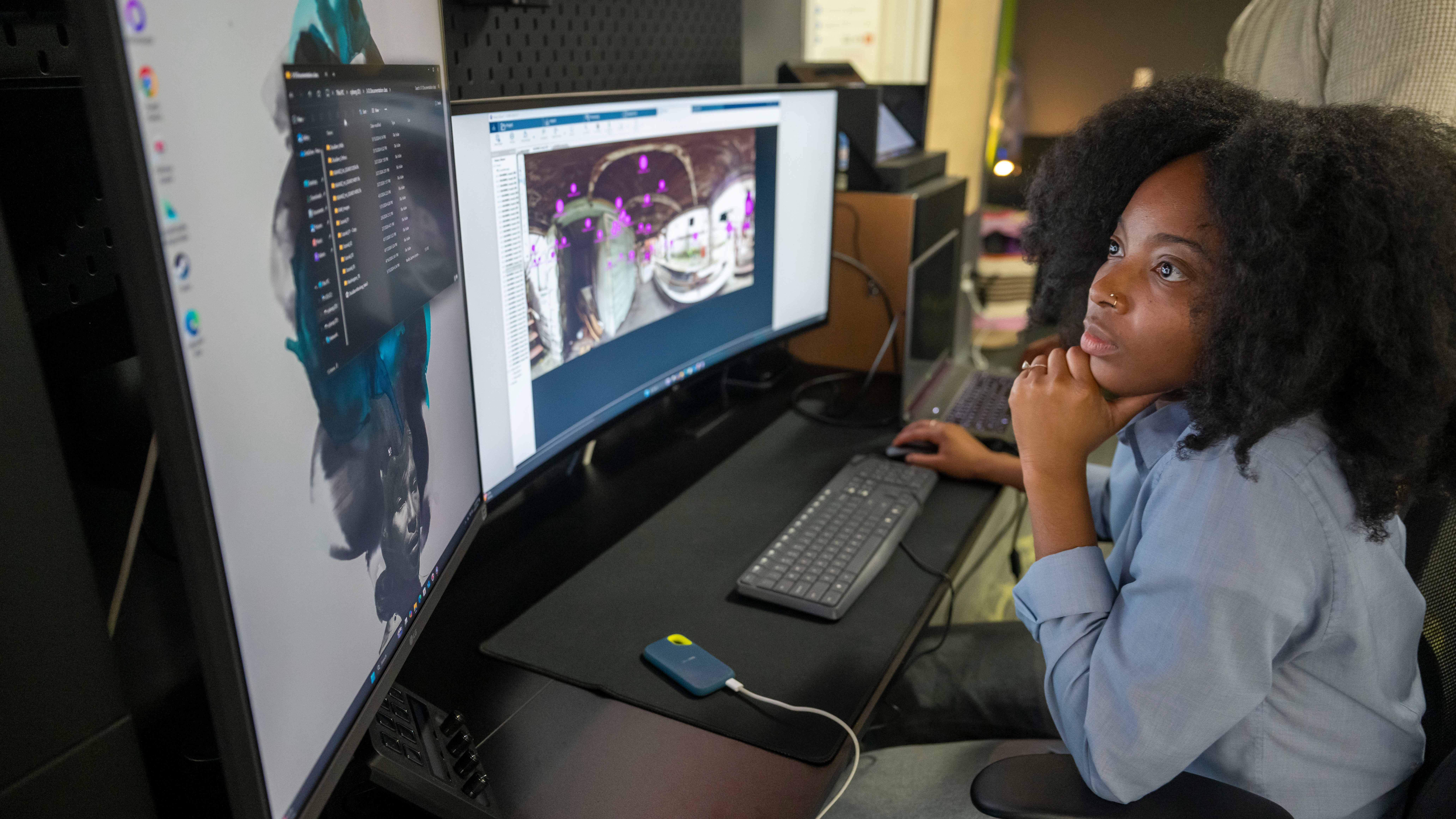 Photo of student working at computer