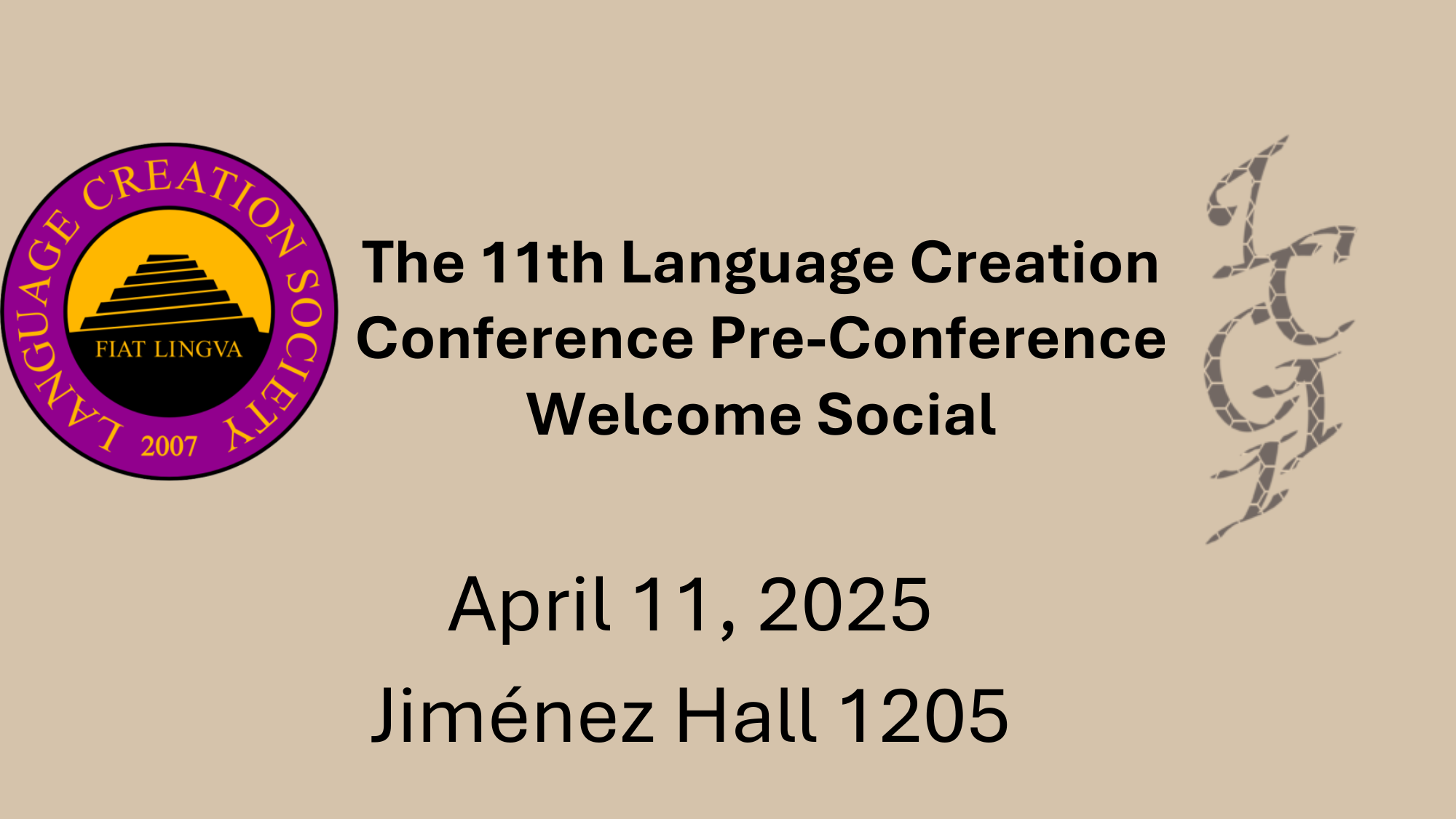 Join us for the 11th Language Creation Conference Pre-Conference Welcome Social