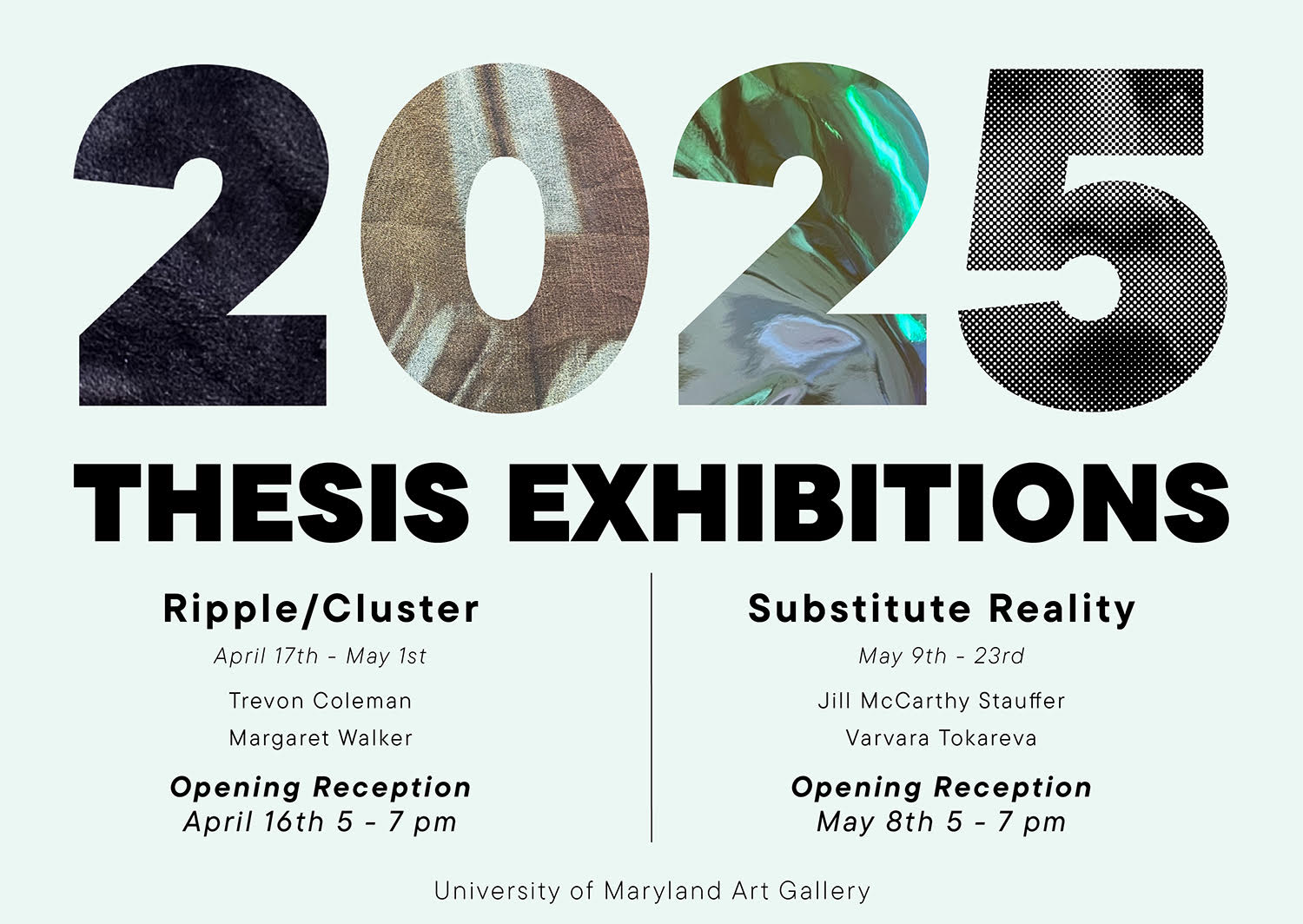 2025 MFA Thesis Exhibitions Flyer