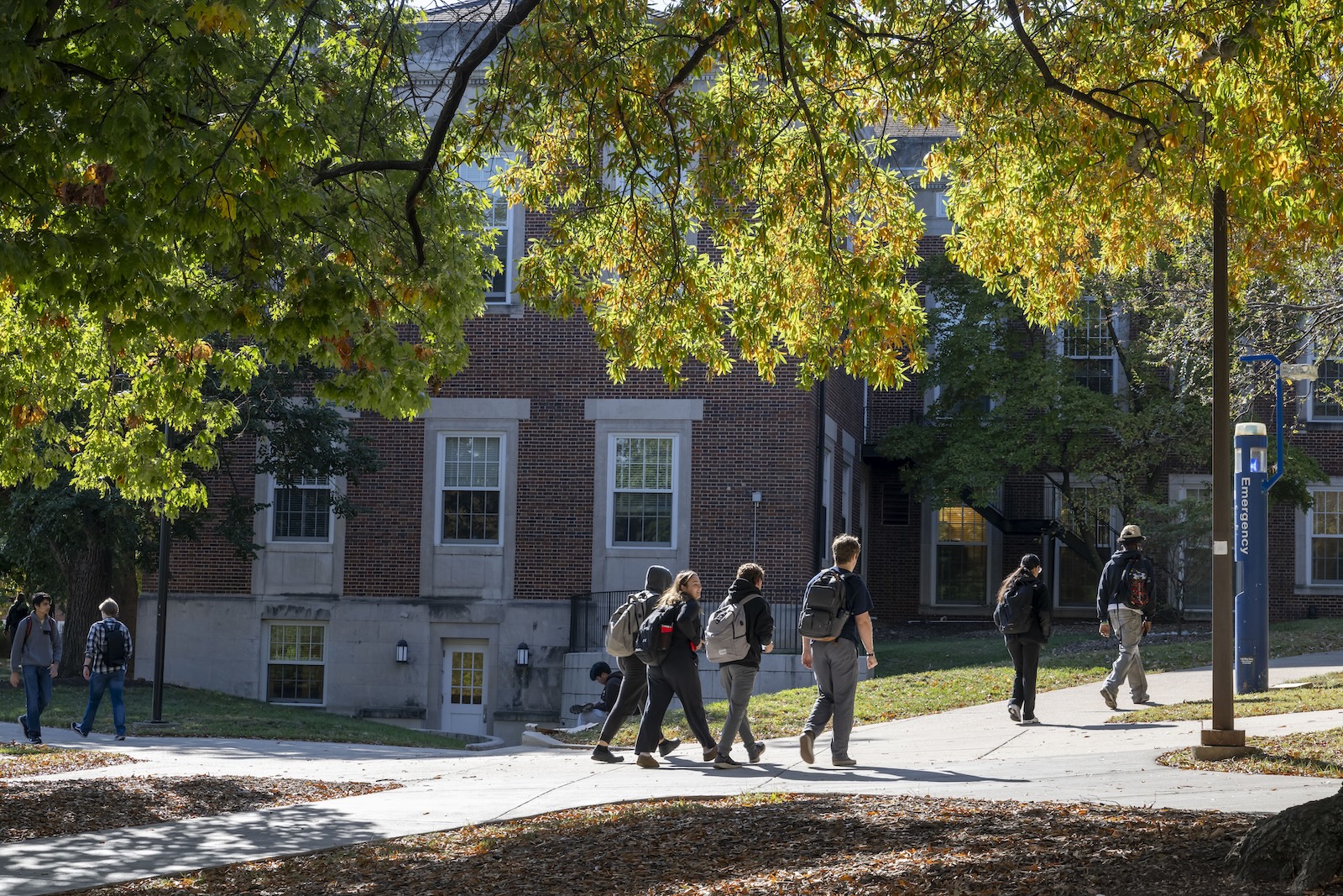 Students walking on campus