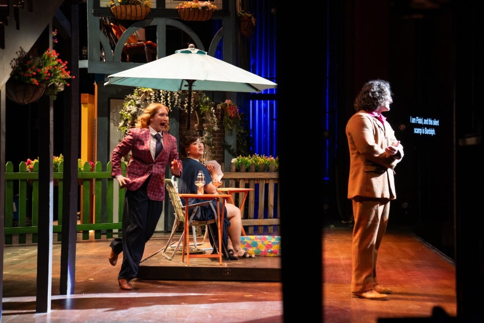 Alla Salakhova (left) plays Bardolph, a silent yet hysterical character.