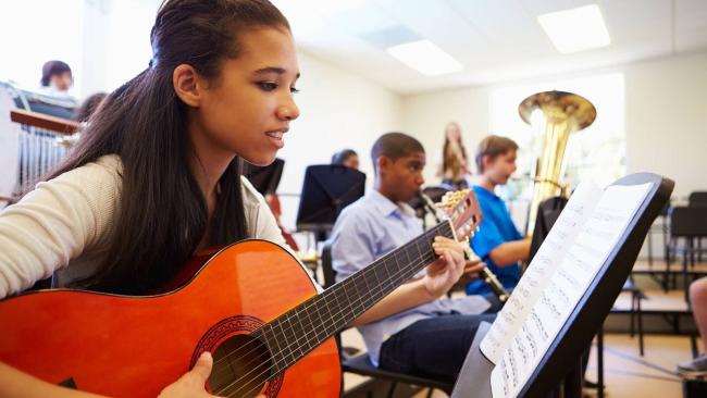 students playing instruments