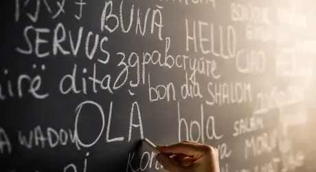 Language on chalkboard