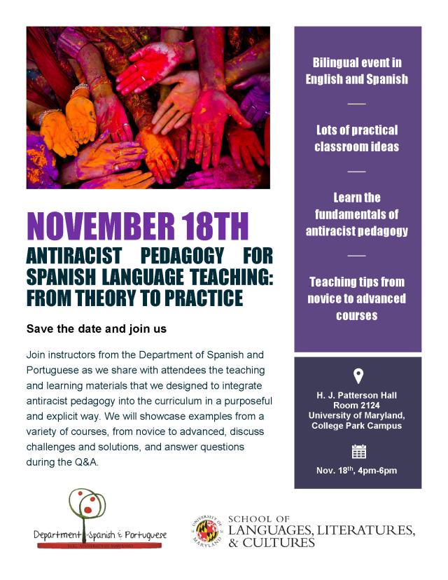 antiracist pedagogy workshop flyer 
