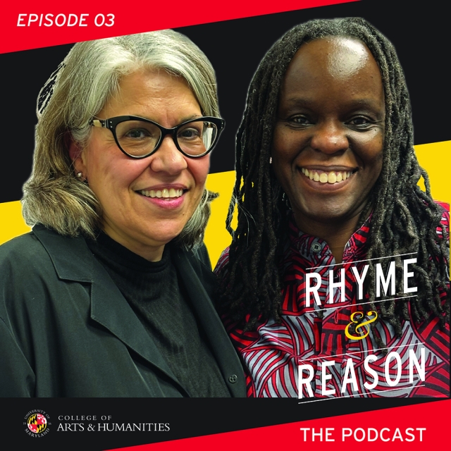 Nancy Mirabal, a gray haired, Latina wearing glasses stands next to Stephanie Shonekan, a Black woman with dreadlocks 