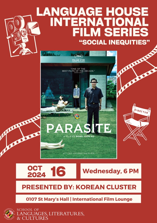 Language House International Film Series - "Parasite" Presented by the Korean Cluster
