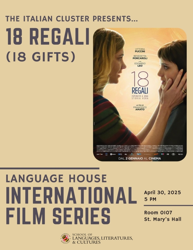 Language House International Film Series: "18 Regali" with the Italian Cluster