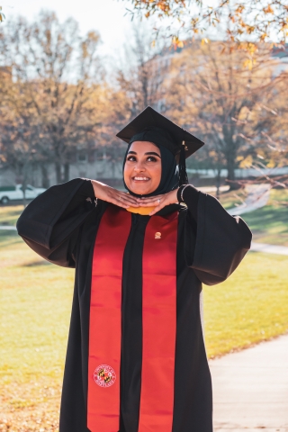 Nazea Khan in her cap and gown